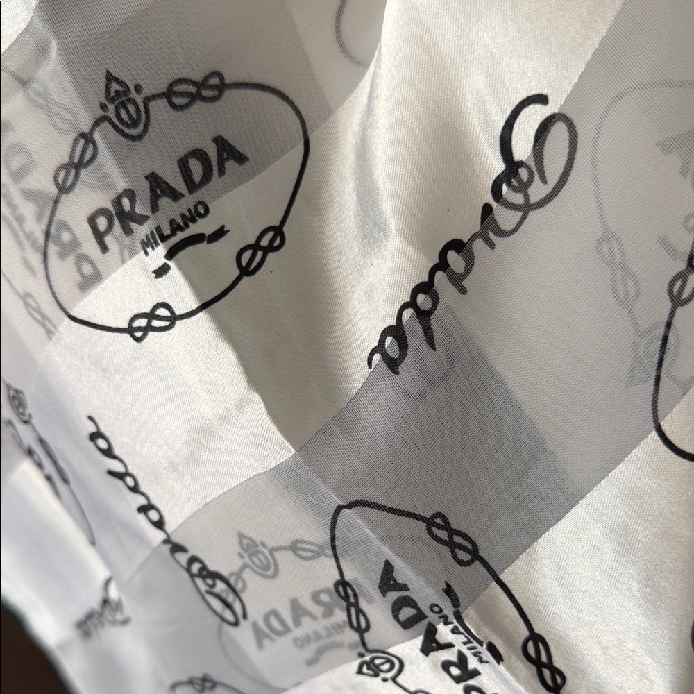 Prada Monochrome Logo Scarf - Picture 2 of 12